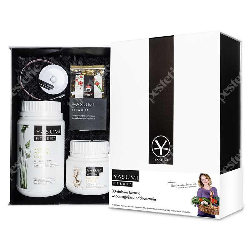 Yasumi Fit&amp;Diet Box ZESTAW Active Weigh Loss + Balans Flora + Herbata Detoks