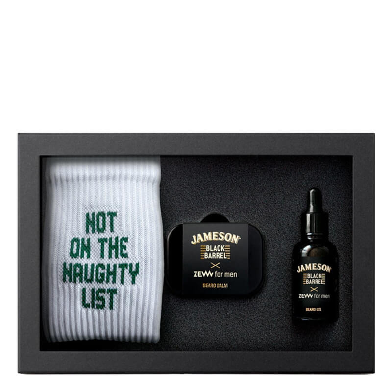 Zew For Men (Nie)Grzeczny Drwal Jameson Black Barrel ZESTAW Odżywczy olejek do brody 30 ml + Balsam do brody 80 ml + Skarpetki 1 para
