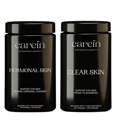 Carein Clear Skin + Hormonal Skin ZESTAW Suplement diety 120 kaps x 2