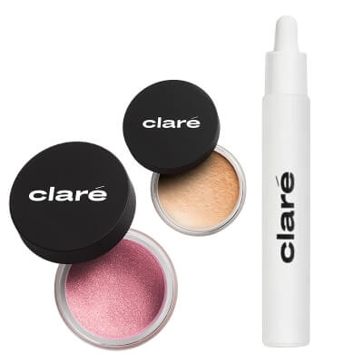 Clare Pink Flash + Nude Btx + Brightening and Anti Aging 20 % Vitamin C Serum ZESTAW Cień do powiek (kolor Pink Flash 871) 1,4 g + Puder rozświetlający (kolor Nude Btx 41) 1 g + Serum z wit. C 10 ml