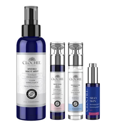 Clochee Hydroactive Set ZESTAW Serum nawilżające 30 ml + Hydroaktywny sorbet 50 ml + Mgiełka nawilżająca 100 ml + Wzmacniający krem na noc z wit. C 50 ml
