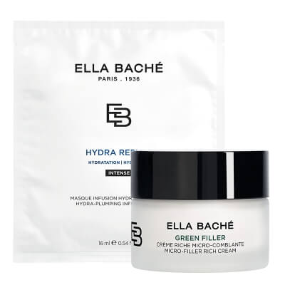 Ella Bache Moisturizing And Filling Set ZESTAW Biocellulozowa maska nawilażająco-wypełniająca 16 ml + Bogaty krem przeciwzmarszczkowy z efektem wypełnienia 50 ml