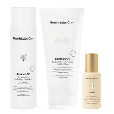 Health Labs Care Body Care ZESTAW Trychoszampon 250 ml + Trychomaska 200 ml + Serum złuszczające do ciała 100 ml
