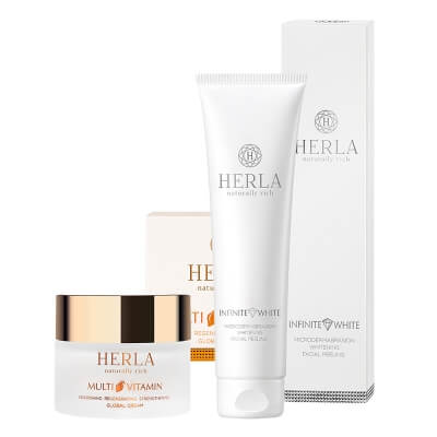 Herla Beauty Face ZESTAW Peeling - efekt mikrodermabrazji 150 ml + Multiwitaminowy krem 50 ml