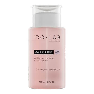 Ido Lab LAC + VIT B12 Ultra Hydrating Active Face Toner Łagodzący podrażnienia tonik dla cery wrażliwej 150 ml