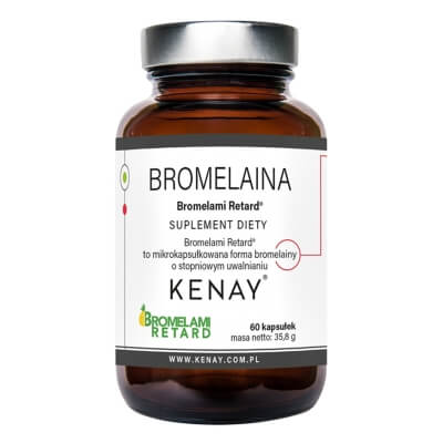 Kenay Bromelaina Bromelami Retard Suplement diety 60 kapsułek