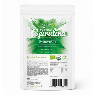Kenay Spirulina Organiczna Suplement diety w proszku 100 g