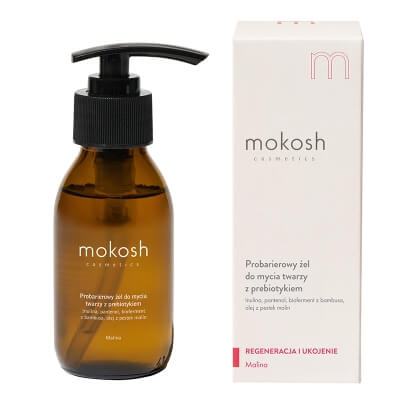 Mokosh Probarierowy Żel do Mycia Twarzy z Prebiotykiem Inulina, pantenol, bioferment z bambusa, olej z pestek malin 90 ml