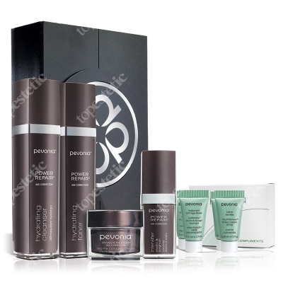 Pevonia Power Repair Elastine Set ZESTAW Mleczko 120 ml + Tonik 120 ml + Krem 30 ml + Wzmacniacz z elastyną i sorgo 30 ml + Próbki + Ekskluzywne pudełko
