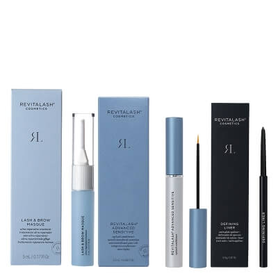 Revitalash RevitaLash Sensitive ZESTAW Serum do rzęs dla wrażliwych oczu 2 ml + Kuracja ultraodbudowująca 5 ml + Eyeliner (ciemnobrązowa) 0,3 g