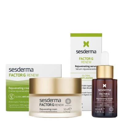 Sesderma Factor G Rejuvenating Cream + Factor G Rejuvenating Serum ZESTAW Regenerujący krem przeciwstarzeniowy 50 ml + Serum z pęcherzykami lipidowymi 30 ml