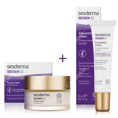 Sesderma Sesgen 32 ZESTAW Krem odżywczy aktywujący komórki + Krem kontur oczu 50 ml, 15 ml