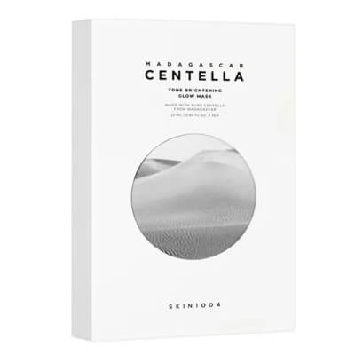 Skin1004 Madagascar Centella Tone Brightening Glow Mask ZESTAW Maska w płachcie rozjaśniająca przebarwienia 25 ml x 5