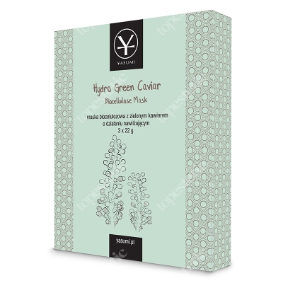Yasumi Hydro Green Caviar Biocellulose Mask Nawilżająca maska biocelulozowa z zielonym kawiorem i kwasem hialuronowym 3 szt.