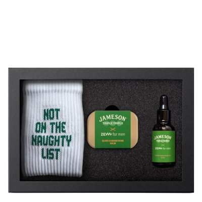 Zew For Men (Nie)Grzeczny Drwal Jameson Triple Triple z Olejkiem z Połyskiem ZESTAW Olejek do brody z połyskiem 30 ml + Balsam do brody i wąsów 80 ml + Skarpetki 1 para