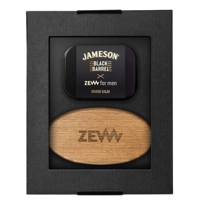 Zew For Men Stylowy Brodacz Jameson Black Barrel ZESTAW Balsam do brody 80 ml + Szczotka brodacza 1 szt