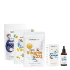 Health Labs Care MyKids Healthy Set ZESTAW Probiotyk w żelkach 60 szt + Kwasy Omega 3 w kroplach 100 ml + Witamina D w żelekach 60 szt + Witamina C w żelkach 60 szt