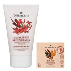 Orientana Face and Body ZESTAW Balsam do ciała, który natychmiast przynosi ulgę przesuszonej i podrażnionej skórze 125 ml + Krem do twarzy - Drzewo sandałowe i kurku