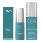 QMS Active Glow Duo ZESTAW Peeling kwasowy z 10% AHA i probiotykami 30 ml + Krem aktywnie rozświetlający 10 ml