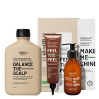 Veoli Botanica Feel the Balance ZESTAW Wygładzająco – nabłyszczająca maska 140 ml + Oczyszczający - regulujący szampon 300 ml + Złuszczająco - nawilżający peeling 150 ml